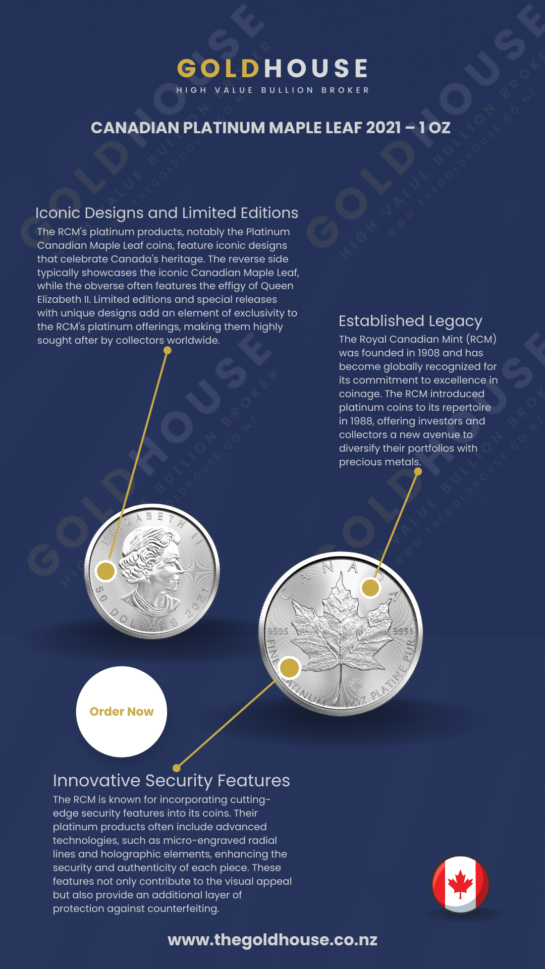 Information - Canadian Platinum Maple Leaf 2021 - 1 oz - www.thegoldhouse.co.nz Canadian Platinum Maple Leaf 2021 - 1 oz Information | The Gold House NZ