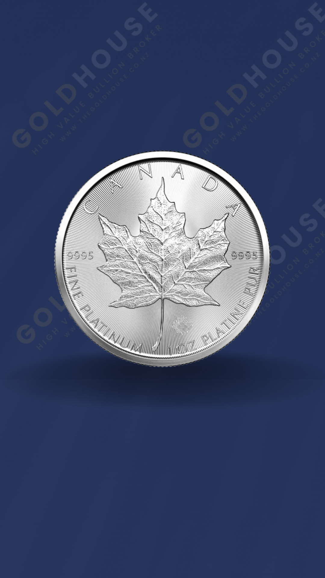 Front - Canadian Platinum Maple Leaf 2021 - 1 oz - www.thegoldhouse.co.nz Front of Canadian Platinum Maple Leaf 2021 - 1 oz from The Gold House in New Zealand