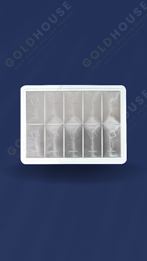 Valcambi 10x10 Gram Silver CombiBar at The Gold House