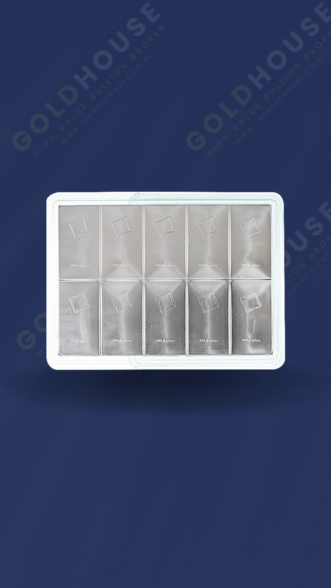 Back - Valcambi Silver CombiBar - 10 x 10 gram - www.thegoldhouse.co.nz Valcambi 10x10 Gram Silver CombiBar at The Gold House