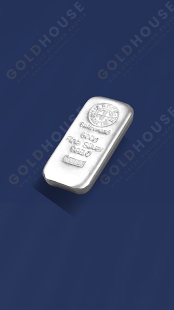 Front-500-gram-silver-bar-argor-heraeus-www.thegoldhouse.co.nz (2) Front view of the 500-gram Argor Heraeus silver bar - The Gold House