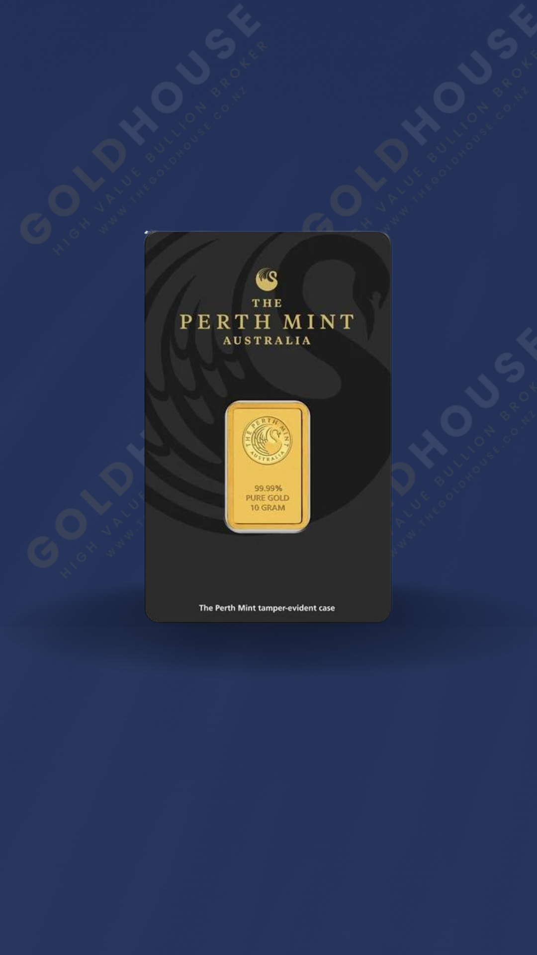 Front-Perth-Mint-Gold-Bar-10g-www.thegoldhouse.co.nz Front view of the 10g Perth Mint gold bar - The Gold House